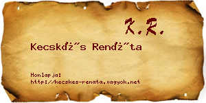 Kecskés Renáta névjegykártya